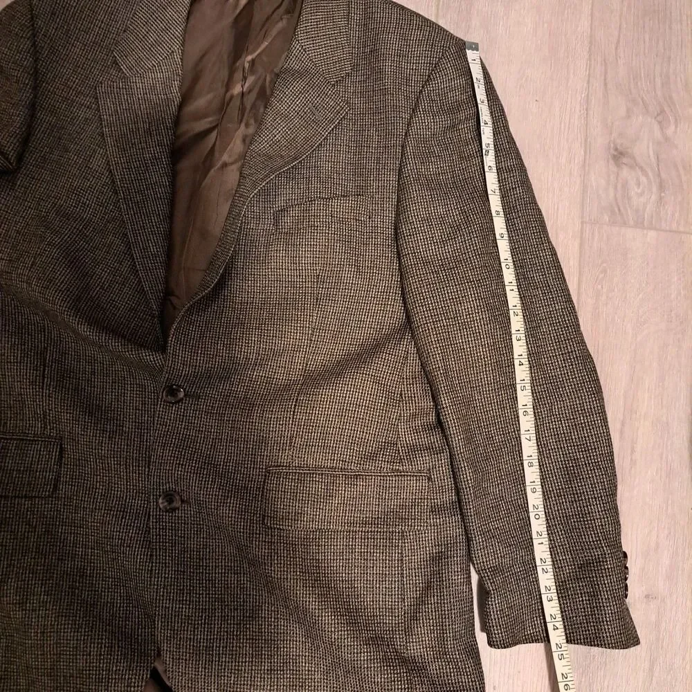Vintage Chaps Ralph Lauren Men's Wool Blazer Tweed Multicolor 42T Canada FLAW